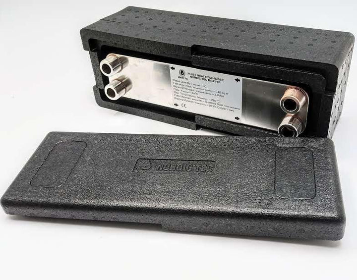 Edelstahl Plattenwärmetauscher Wärmetauscher mit Isolierung Nordic Tec Ba-23-40 40 Platten 165kW 3/4
