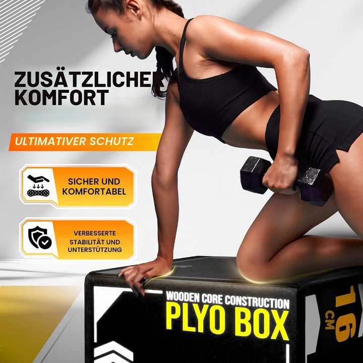 Yes4All 3 in 1 Soft Plyo Box mit Holzkern, Sprungbox, Plyometric Box Plattform für Sprungtraining, H