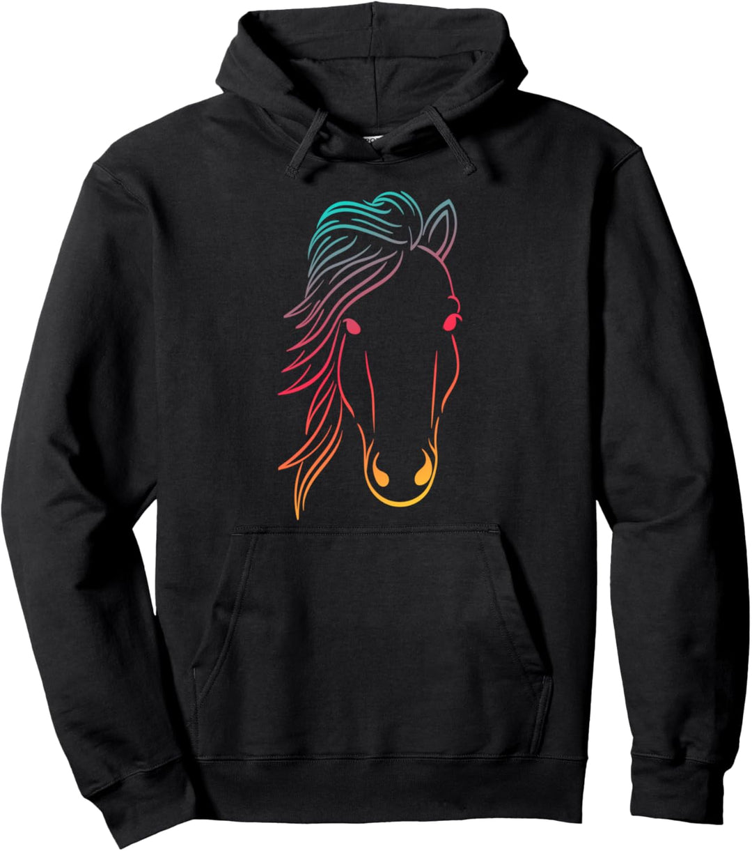 Reiten Reiterin Pferdekopf Reiten Pferd Pony Haflinger Pullover Hoodie