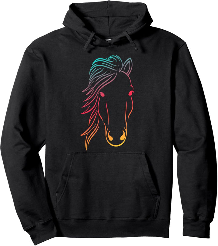 Reiten Reiterin Pferdekopf Reiten Pferd Pony Haflinger Pullover Hoodie