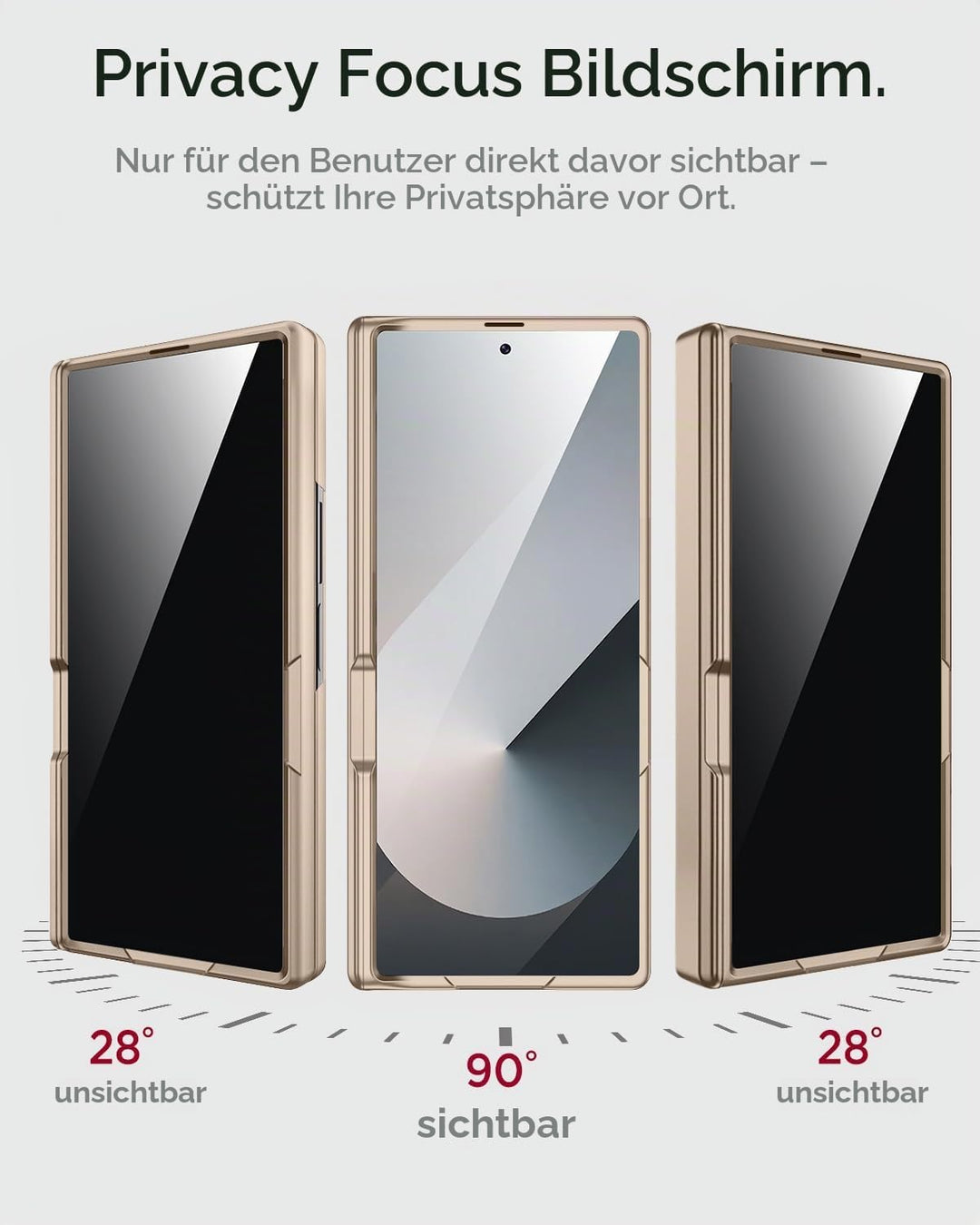 Miimall Kompatibel mit Samsung Galaxy Z Fold 7 Hülle mit Displayschutz Anti-SPY, [Magnetischer Schar