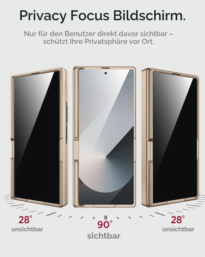 Miimall Kompatibel mit Samsung Galaxy Z Fold 7 Hülle mit Displayschutz Anti-SPY, [Magnetischer Schar