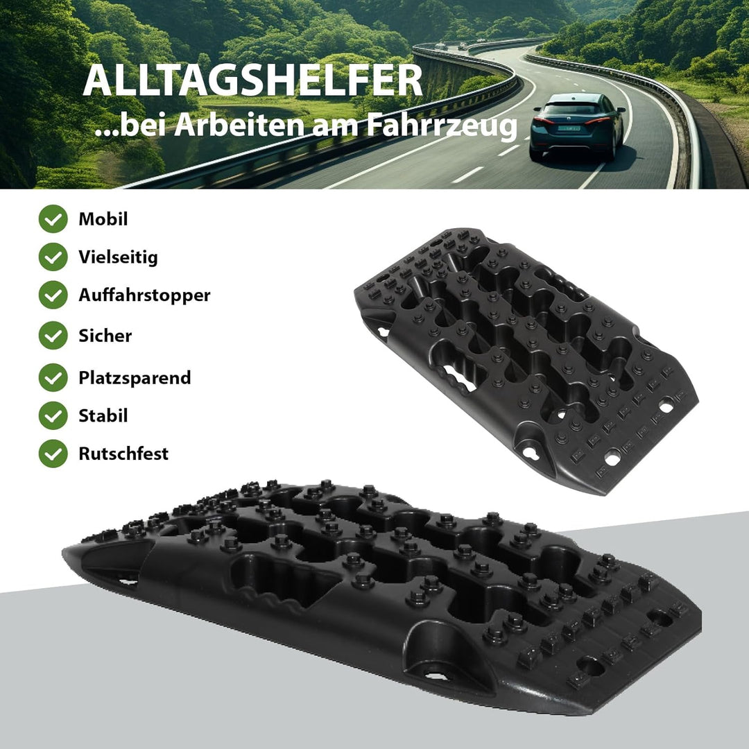 TRUTZHOLM 2 x Anfahrhilfe Unterlegrampe 58 x 30 x 7 cm 5t Tragkraft Sandboards für Offroad Traktions