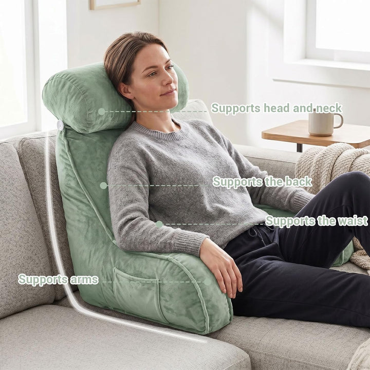 Lesekissen für Bett und Sofa Ergonomisch mit Nackenrolle - Rückenkissen Bett Gross mit Memory Schaum