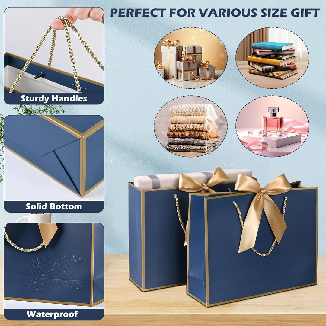 Geschenktüte mit Schleife,Geschenktüte Weiss,Geschenktaschen für Geburtstag, Hochzeit, Festivalfeier