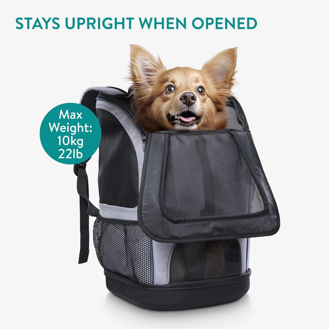 Navaris 2in1 Rucksack für Hund Katze gepolstert - Hunderucksack Katzenrucksack - Tragetasche - 30 x