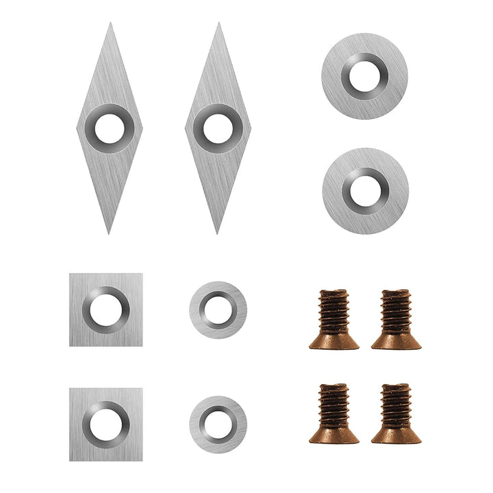DEEFIINE Hartmetall Wendeschneidplatten Set fur DrehmeiBel, 8 Stück CNC Hartmetall Drechselwerkzeuge