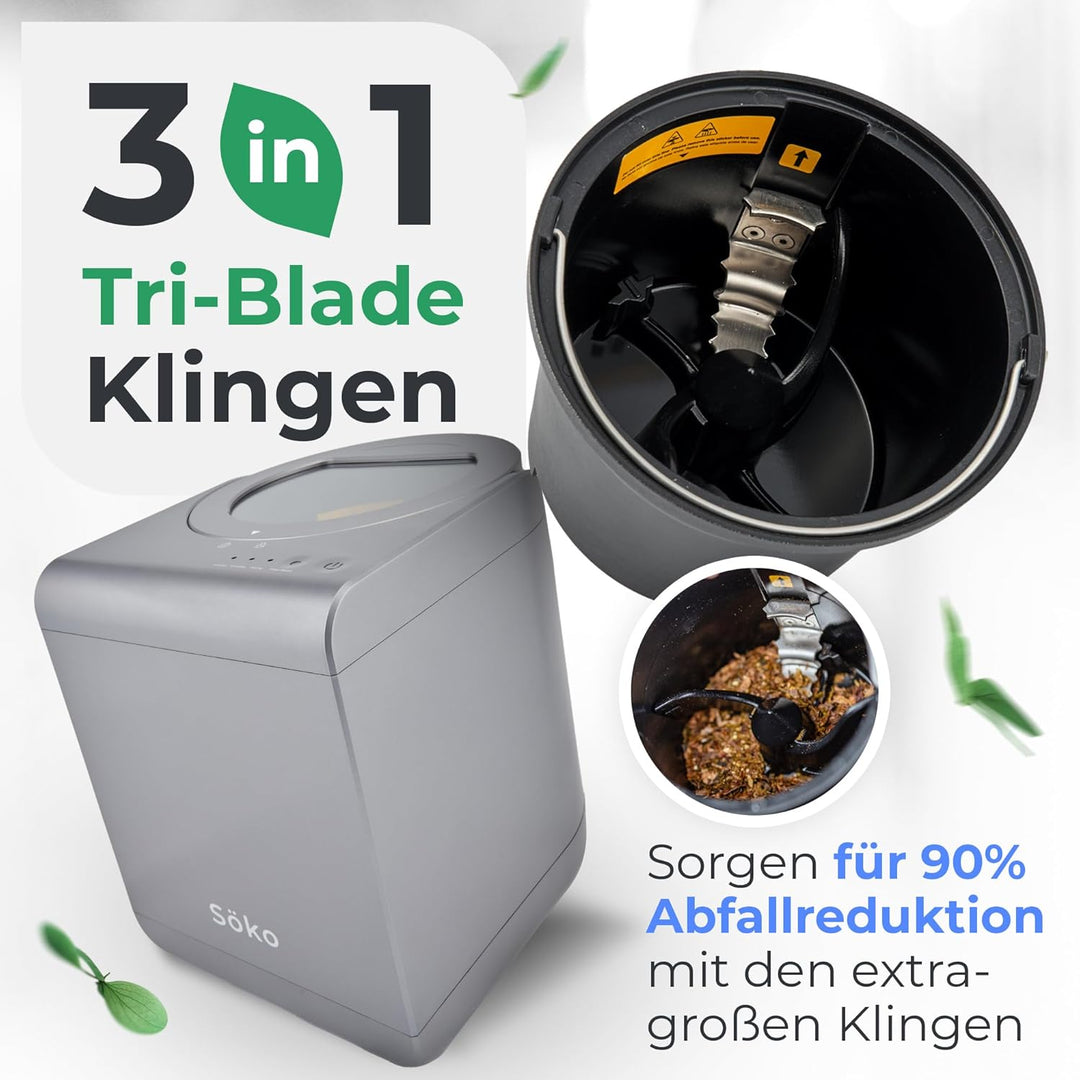 Elektrischer Komposter [2X Aktivkohle-Filter] Elektro-Schnellkomposter - Revolutionäre Kompost-Lösun