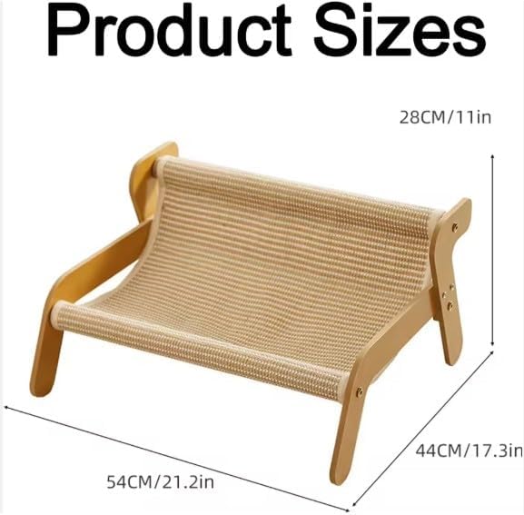 Lupo &amp; Felix 2-in-1 Katzenhängematte und Kratzbrett aus Holz – Ergonomisches Katzenbett &amp; Kratzmöbel