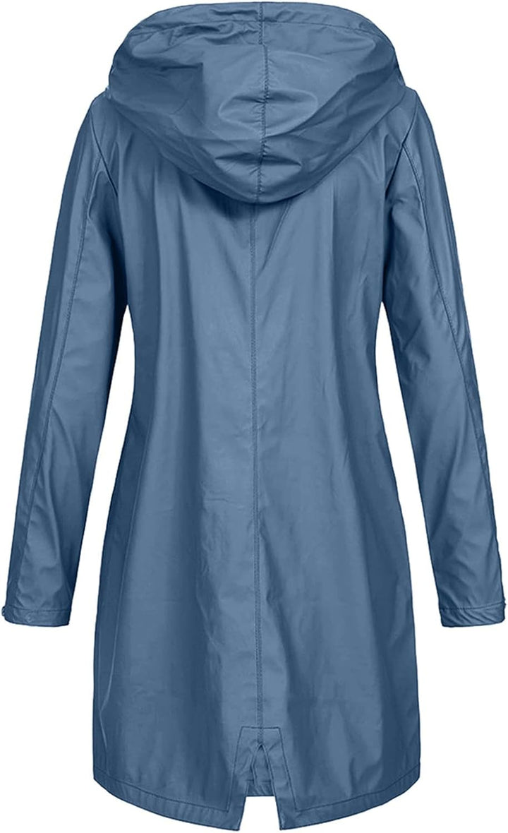 tsaChick Regenjacke Damen Wasserdicht Damen Herbst Und Winter Mittellange Wasserdichte Winddichte Ja