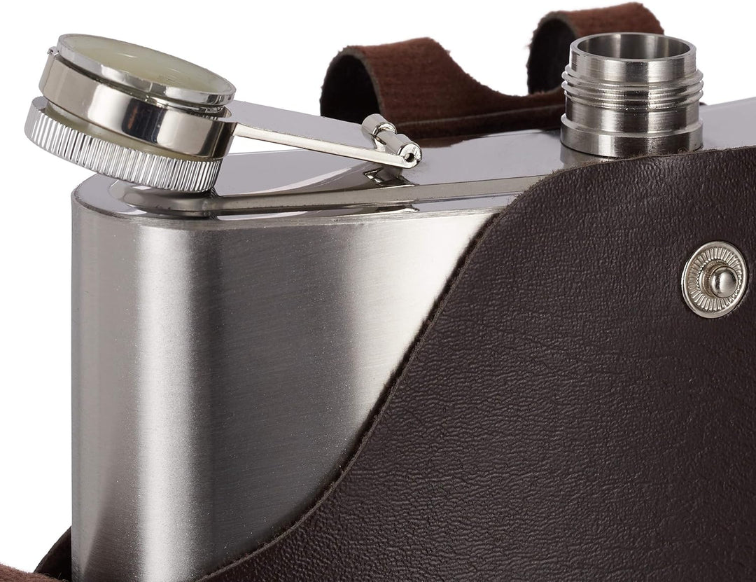 5 x Flachmann aus Edelstahl, XXL, hochwertige Taschenflasche zum Umhängen, 1,8l Fassungsvermögen, Pa