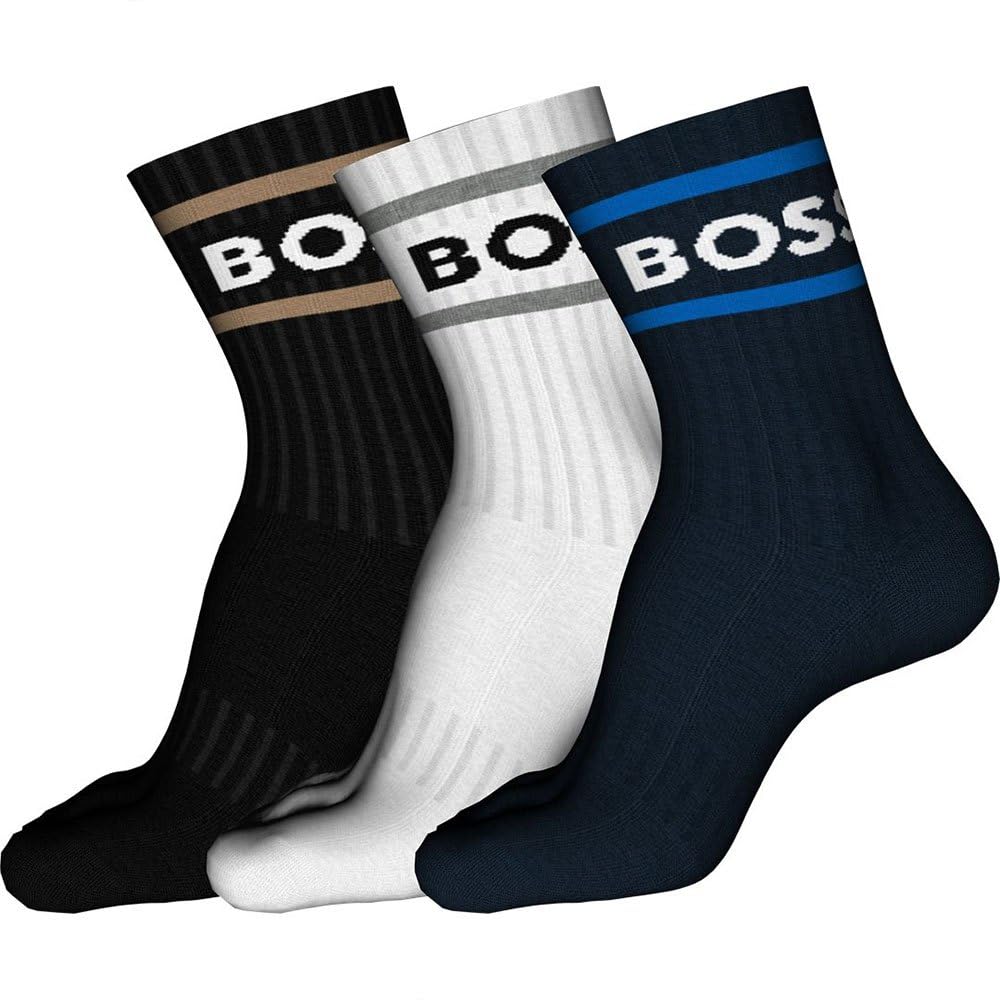 BOSS Herren Sportsocken Tennissocken Crew Socks Finest Soft Cotton 3 Paar 43-46 Open Miscellaneous96