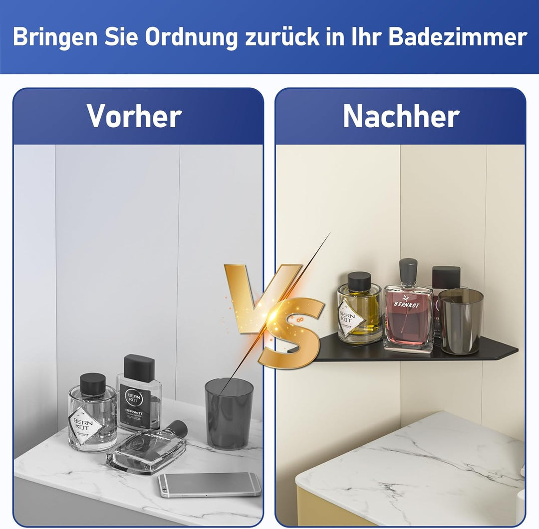 Duschablage mit 3 mm Stärke,304 Edelstahl Pentagonal Eckregal,Vertieftes Badezimmer-Duschregal Dusch