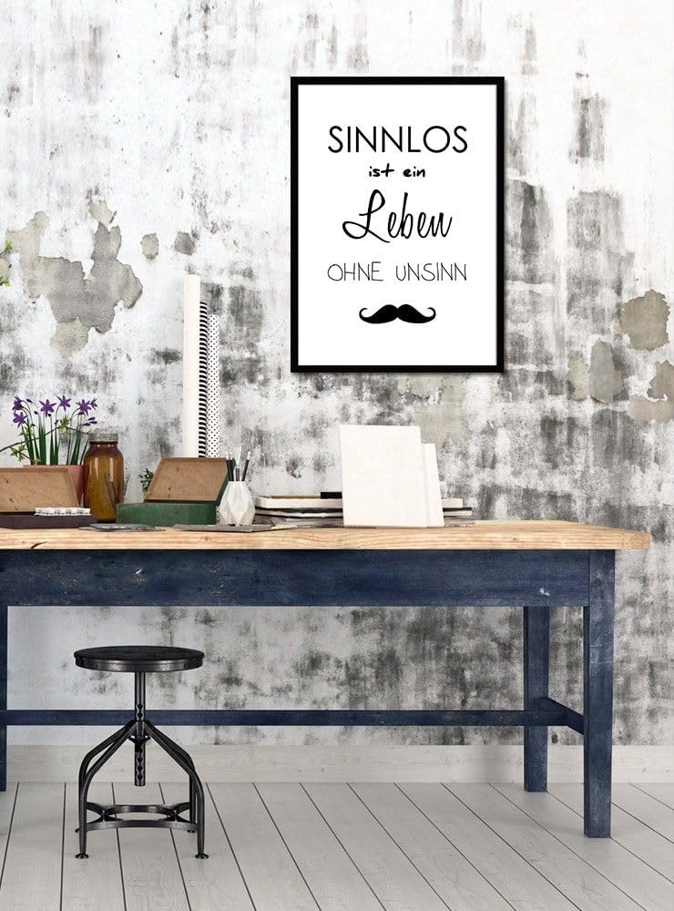 artissimo, Spruch-Bild gerahmt, 51x71cm, PE6033-ER, Sinnlos.., Bild, Spruch-Poster mit Rahmen