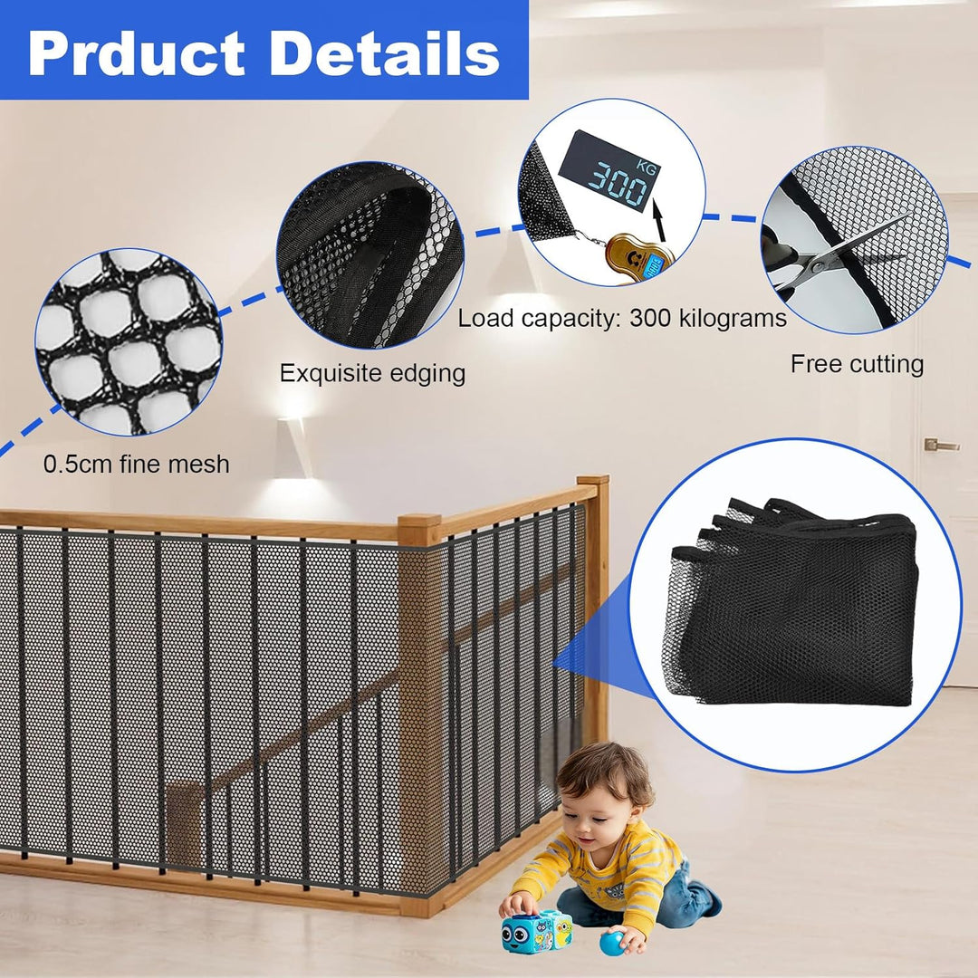 600 x 90 cm Kinder Sicherheitsnetz, Sicherheitsnetz Kinder Balkon,Treppenschutznetz,Erhöhtes Langleb