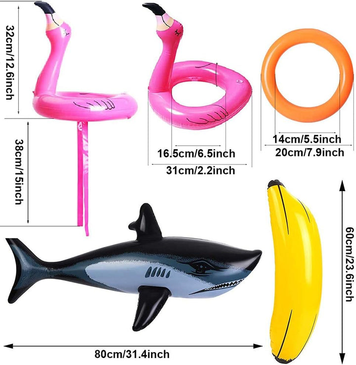 Evance 14 Stücke Aufblasbare Palmen Flamingo Spielzeug Aufblasbare Bananenstrandbälle Fliegen Papage