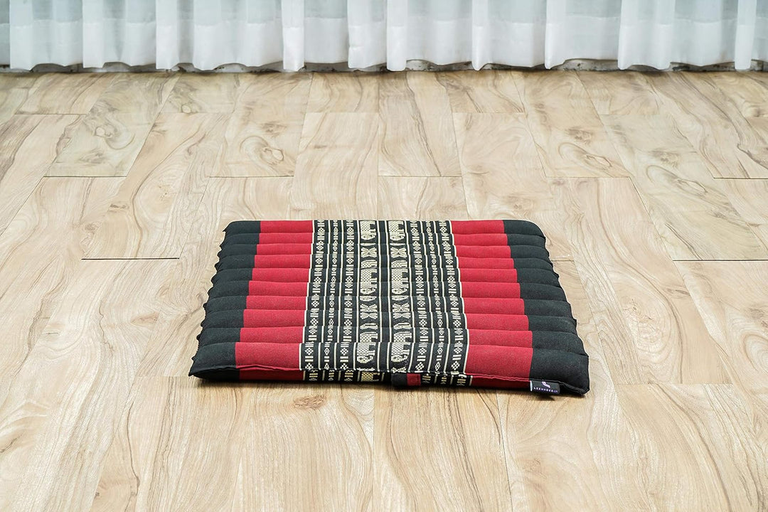 Leewadee Meditationsset Yogaset aus Meditationskissen Zafu und Kleiner rollbarer Sitzmatte Zabuton Ö