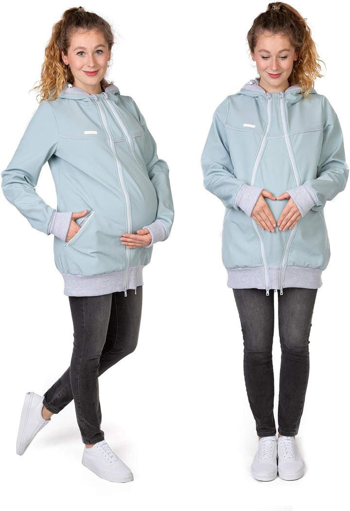 Viva la Mama 4in1 Tragejacke für Tragen auf dem Rücken oder der Brust, Softshell, Umstandsjacke + Kä