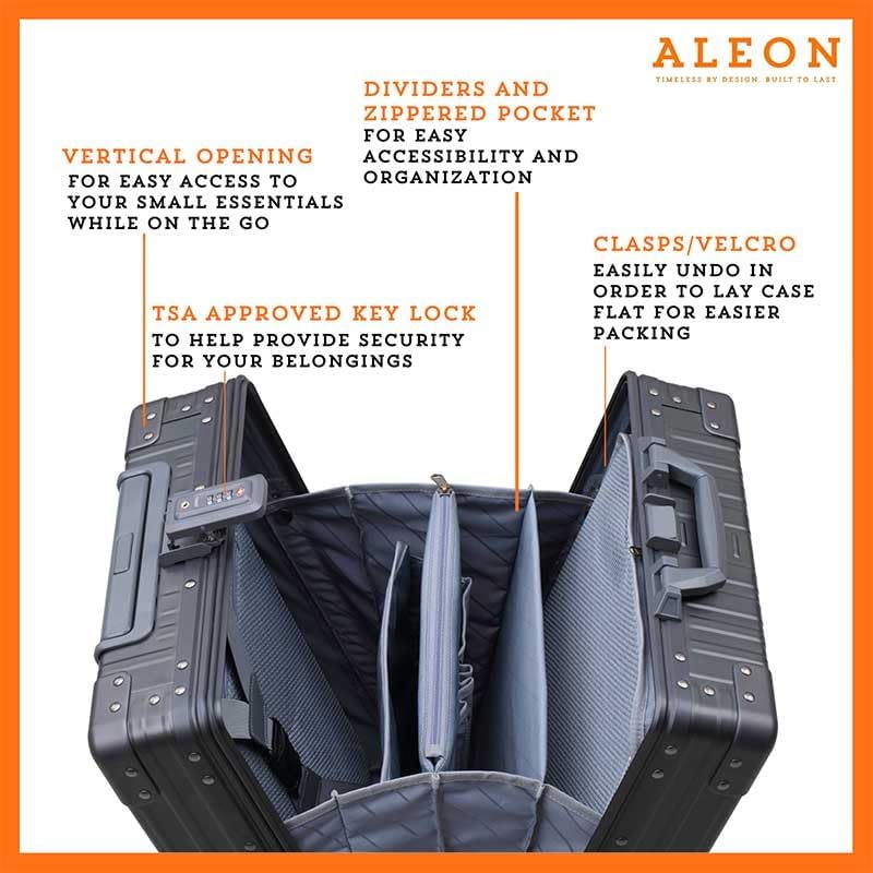 Aleon Business 4-Rollen Businesstrolley 55 cm 55 cm Schwarz, 55 cm Schwarz