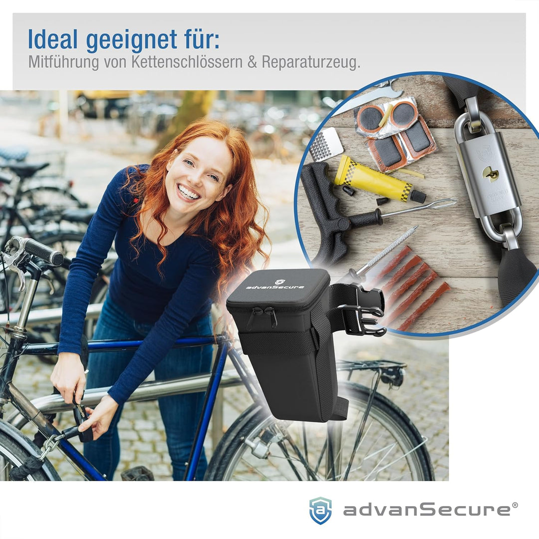 Fahrrad-Satteltasche | ideal für schwere Kettenschlösser | kompatibel mit den meisten Fahrrädern und
