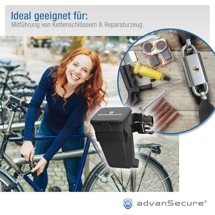 Fahrrad-Satteltasche | ideal für schwere Kettenschlösser | kompatibel mit den meisten Fahrrädern und