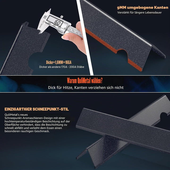 QuliMetal Aromaschienen für Weber Genesis II/LX 300, passend für Genesis II E310, II E315, II E335 (