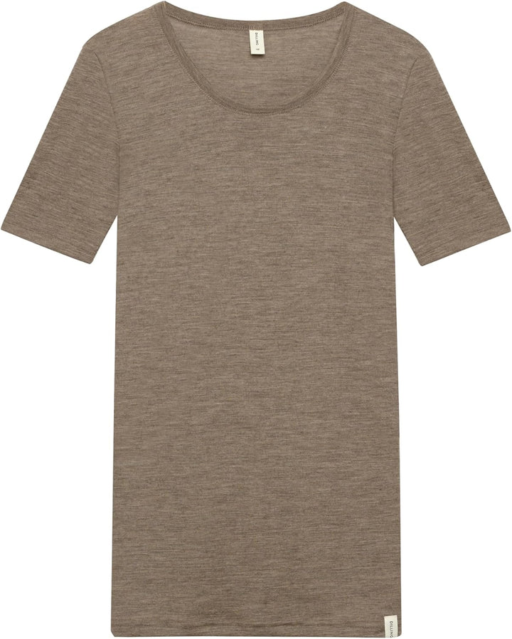 Dilling Damen T-Shirt aus Merinowolle 34 Braun Meliert, 34 Braun Meliert