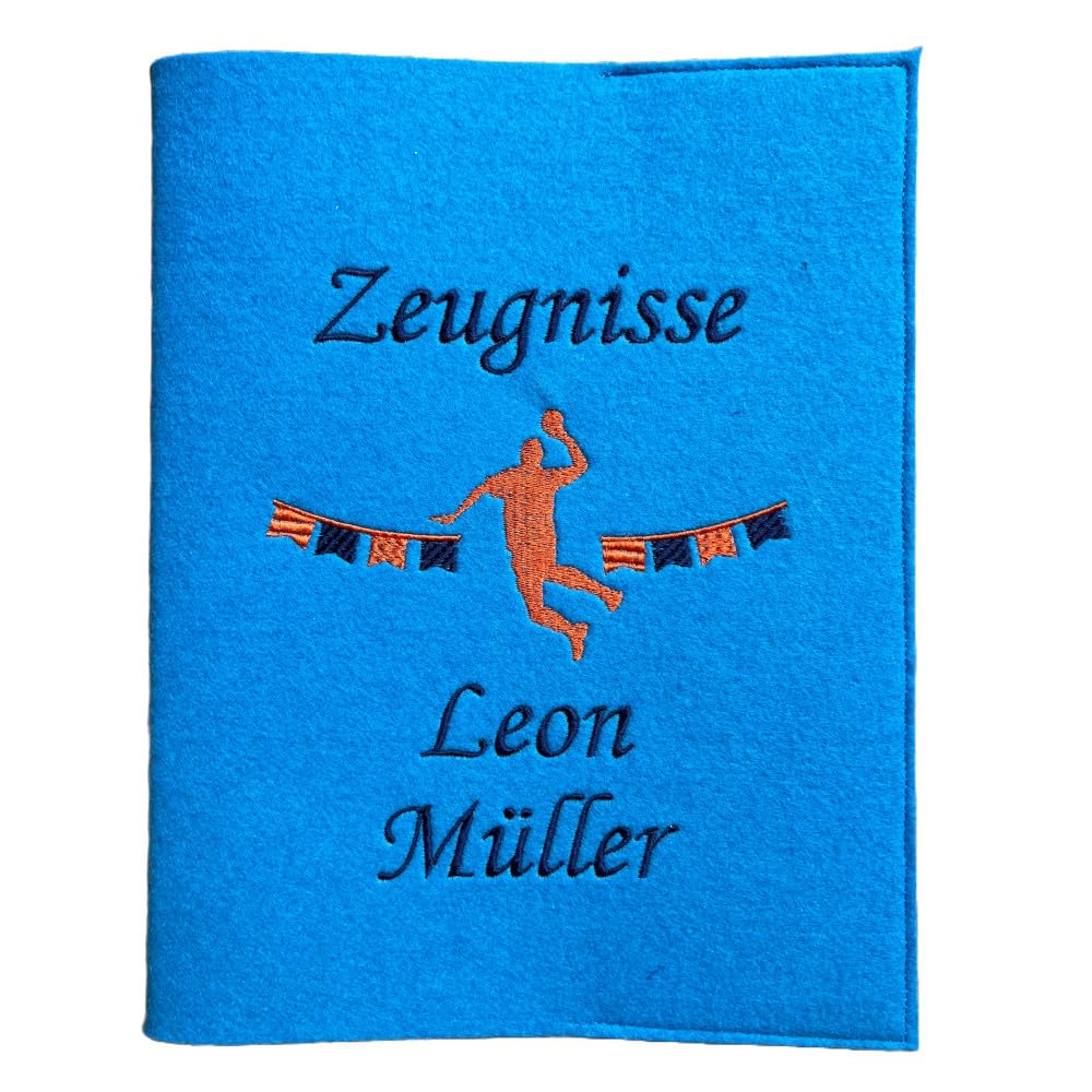 Zeugnismappe A4 aus Filz | personalisiert | hochwertig bestickt | Schulkind | Geschenk | Schulstart
