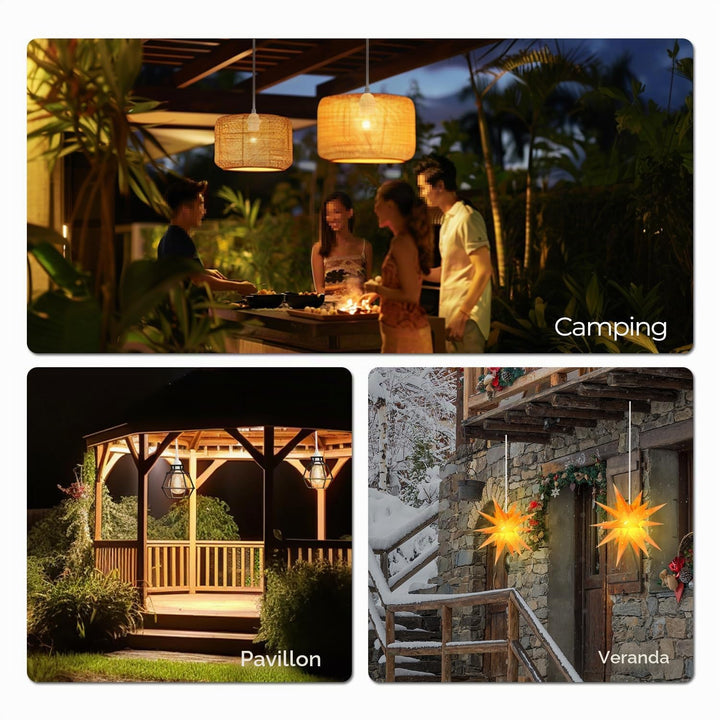 FIRMERST Wasserdichte Lampenfassung E14 mit Kabel Outdoor 4,5m IP44 Weiss 4,5 M Weiss, 4,5 M Weiss