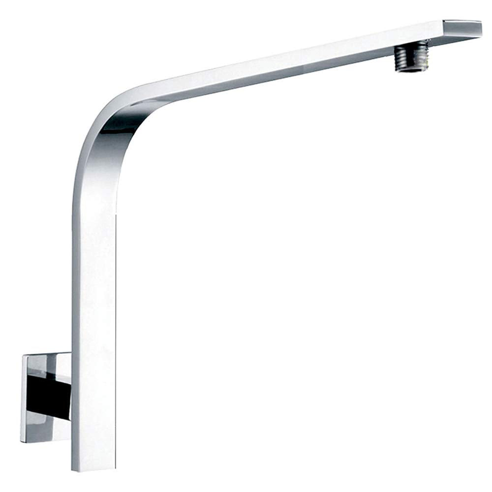 Ownace Duschkopf-Halterung aus massivem Messing, Schwanenhals, quadratisch, Wandmontage, verchromt,
