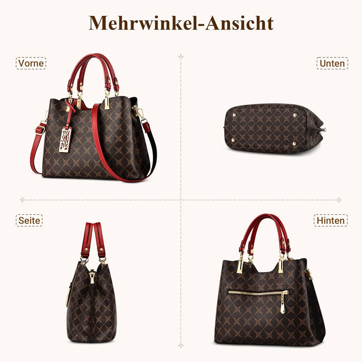 DIRRONA Damen Handtasche Mittel Schultertasche Casual Umhängetasche PU Leder Tasche Shopper Party To