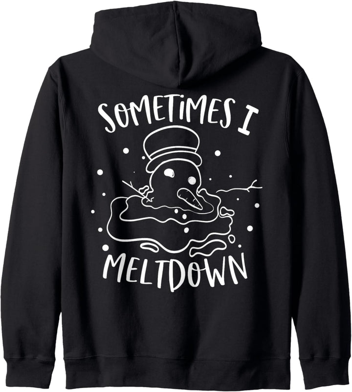 Sometimes I Meltdown Funny Cute Snowman Christmas Pun Kapuzenjacke