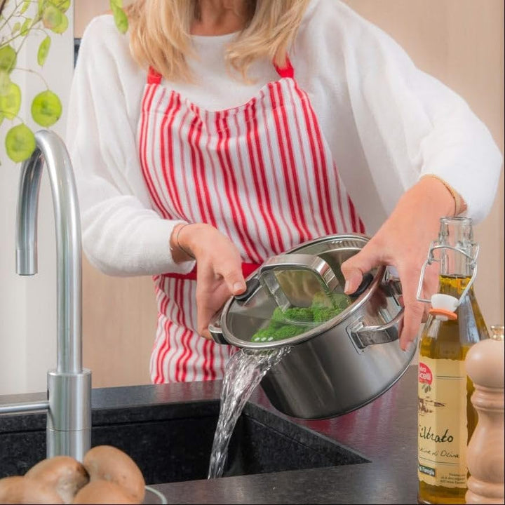 Sola Juvia Signature Topfset Induktion - 5-Teilig, Kochtopf set mit Deckel - 18/10 Silberweissem Ede