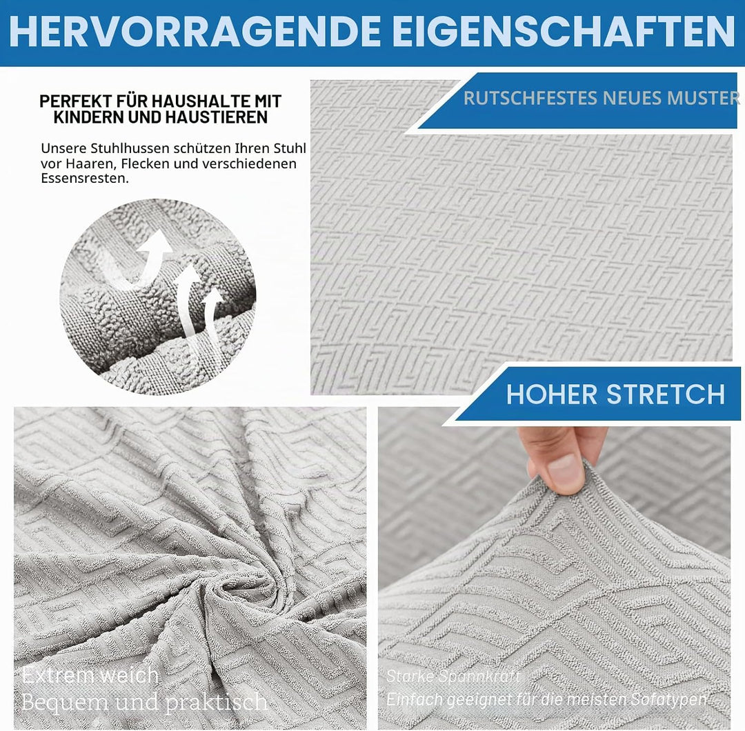 XINEAGE Stuhlhussen 4er Set, Stretch Stuhlhussen für Esszimmerstühle, Universale Stuhlhussen Waschba