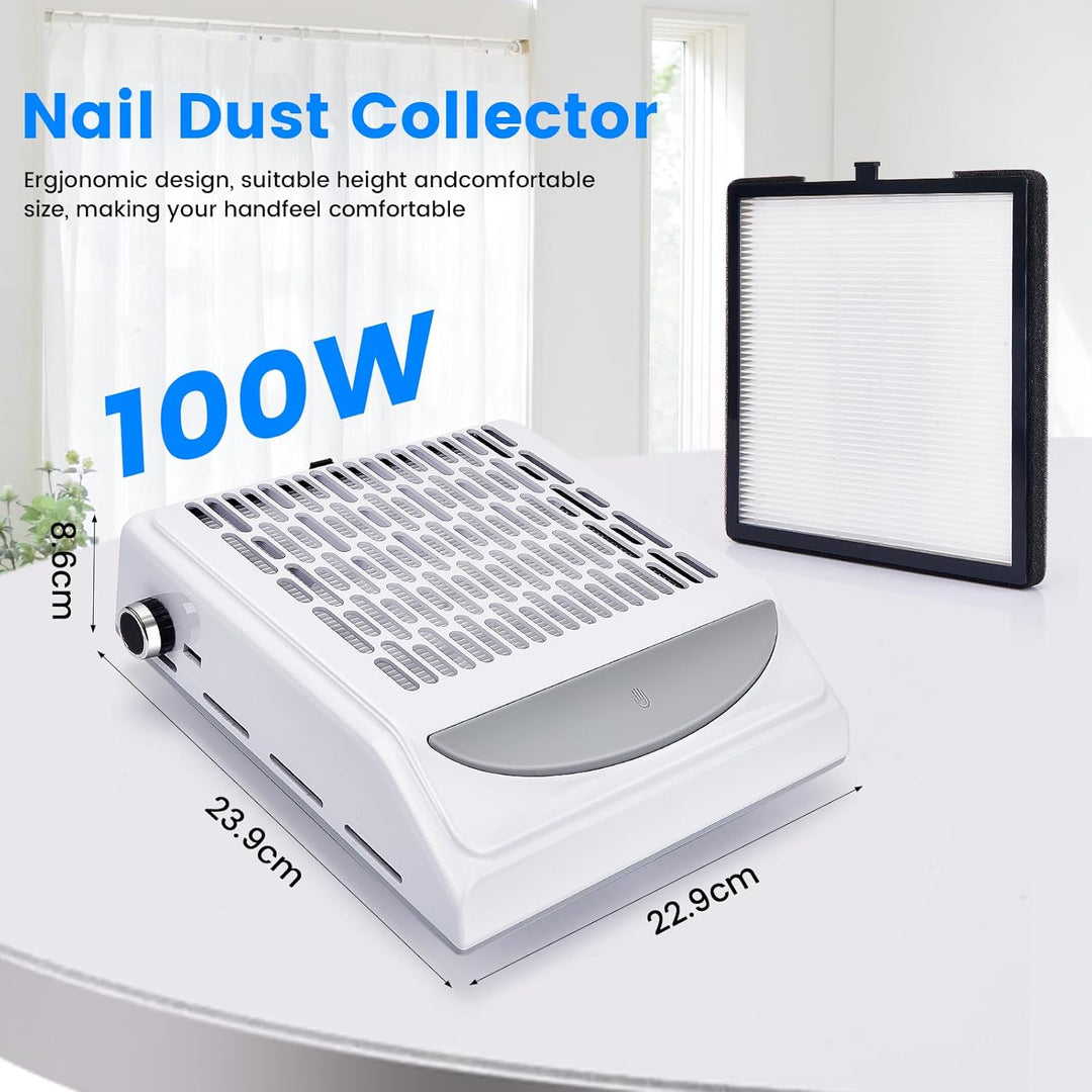 Nagel Staubabsauger,100W Leistungsstarker Nagelsauger mit Filter,Leiser Nagel Staubabsaugung Mit usb