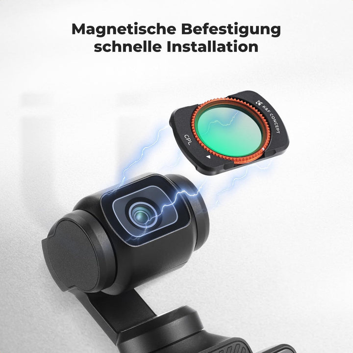 K&F CONCEPT magnetisches ND Filter Set, kompatibel mit DJI Osmo Pocket 3, 4er Pack CPL Filter, ND16,