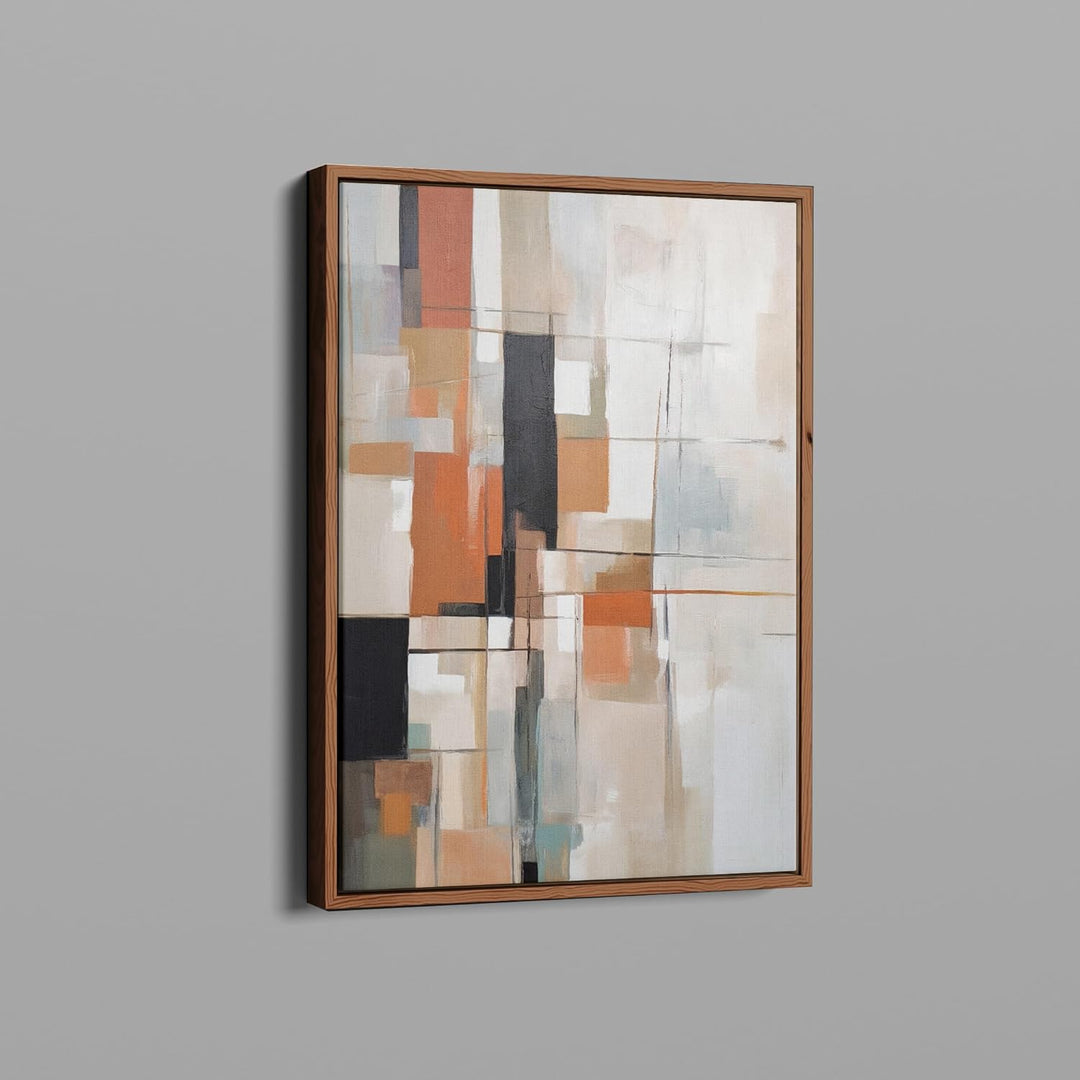 Schwebender Rahmen für Leinwand mit den Massen 40 x 50 cm (dunkles Holz) - Holzrahmen mit Montagekit