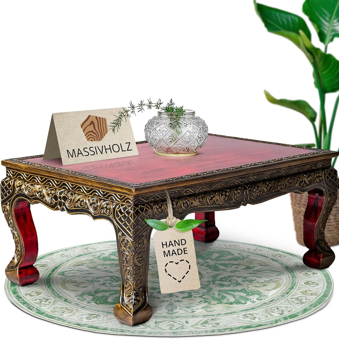 livasia Opiumtisch, asiatischer Beistelltisch in Glasmosaik Design, 76x50cm, Couchtisch (Handarbeit)