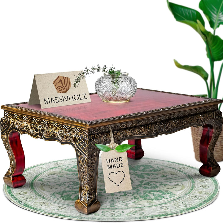 livasia Opiumtisch, asiatischer Beistelltisch in Glasmosaik Design, 76x50cm, Couchtisch (Handarbeit)