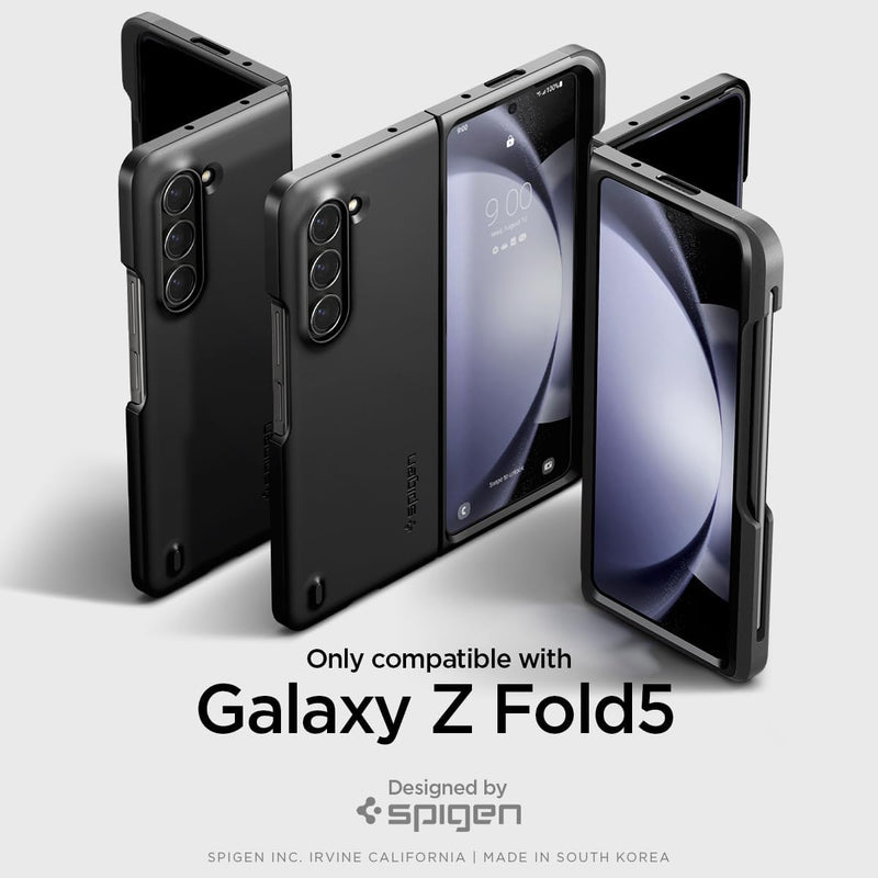 Spigen Thin Fit P Hülle Kompatibel mit Samsung Galaxy Z Fold 5 -Schwarz (S Pen Nicht inklusiv), Schw