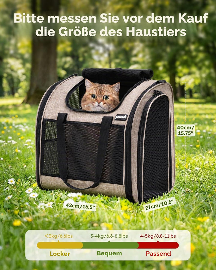 pecute Rucksack Hunde &amp; Kleine Katzen 5kg, Katzentrage, Haustier Handtasche und Rucksack, Haustiertr