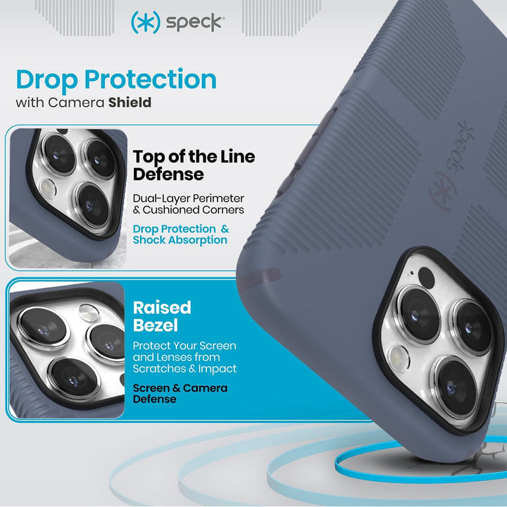 Speck Schutzhülle für iPhone 15 Pro Max – gebaut für MagSafe, Fallschutz, Kratzfest, weich, 17,5 cm