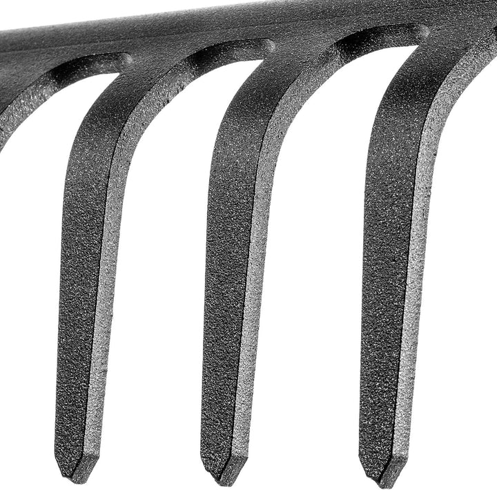 KADAX Gartenharke ohne Stiel, Gartenrechen aus Stahl, Rasenrechen für Gartenpflege, Robuste Rasenhar