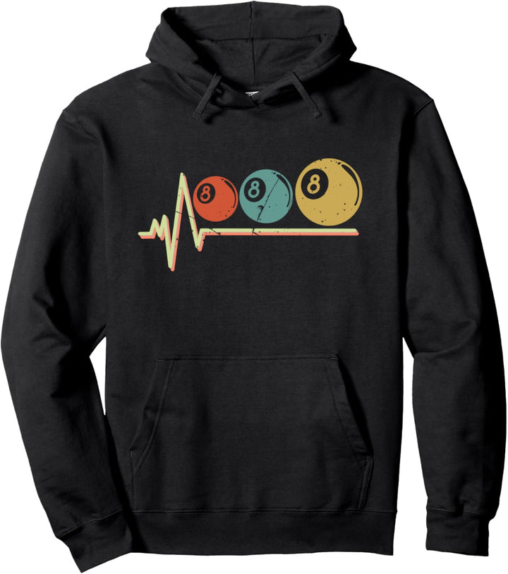 Pool-Spieler Geschenk Billardball Herzschlag Pullover Hoodie