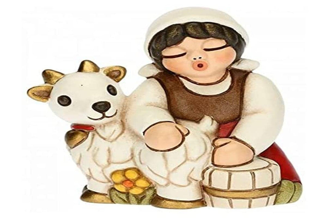 THUN Krippe KK Frau mit Ziege - Ziege Beruf 2021-6 x 5 x 6,8 cm