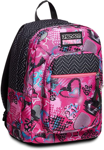 RUCKSACK NEW FIT SEVEN GLAMHEART GIRL Backpack für Schule, Uni & Freizeit, Geräumige Schultasche für