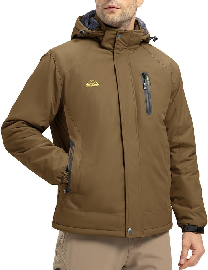 YSENTO Herren Winterjacke wasserdichte Warme Fleece Gefüttert Outdoor Softshelljacke Atmungsaktiv Sk