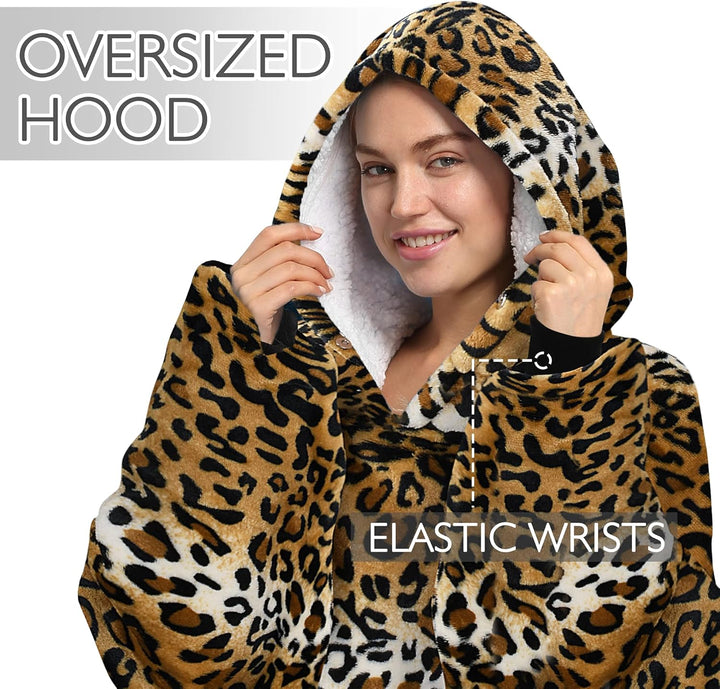 Kato Tirrinia Übergrosse Lang Hoodie, Warme Sweatshirt Decke, Weiche Flanell Damen Deckenpullover, K