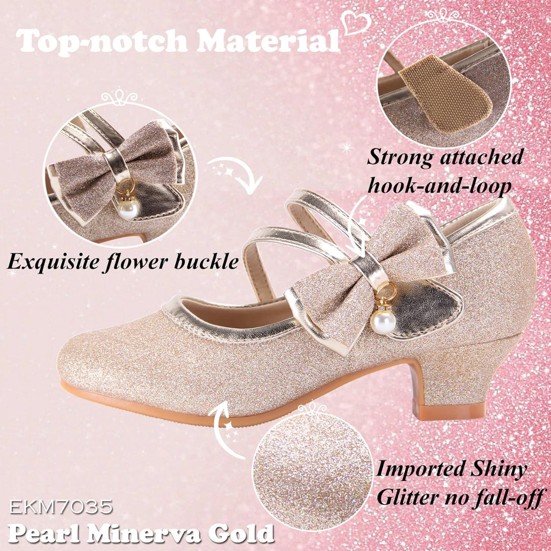 EIGHT KM EKM7018 Mädchen High Heel Kleid Schuhe Mary Jane Prinzessin Hochzeit Pumps Schuhe Glänzend