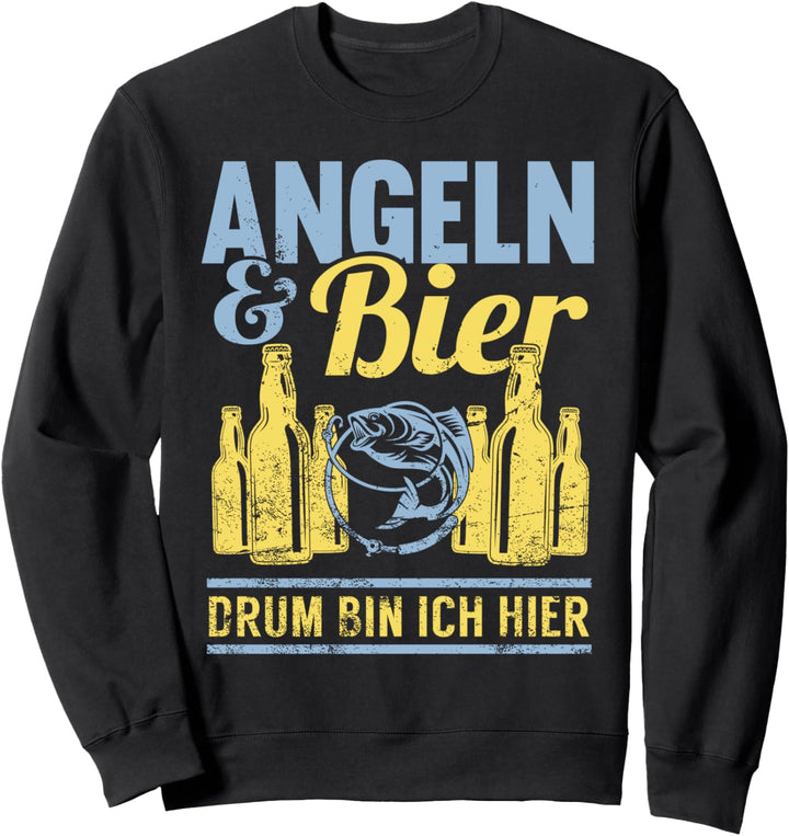 Angeln Bier Angler Angelrute Fischer Spruch Lustig Geschenk Sweatshirt
